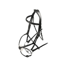 Shires Velociti Grackle Horse Bridle with Sheepskin Padding - Black or Havana