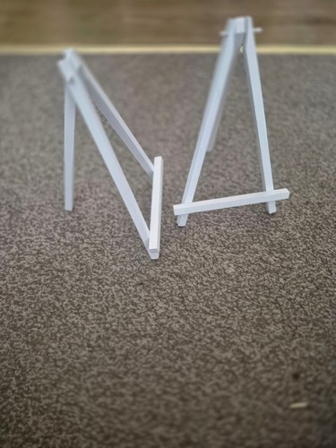 White wooden tabletop display - white,