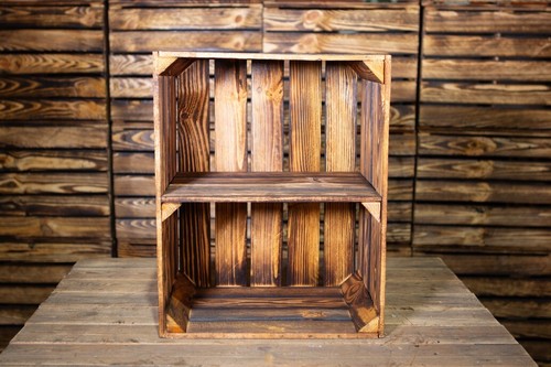 Wooden apple crate with short - apple,