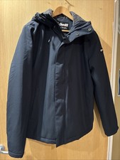 Schott NYC Men's Small Dark Navy Winter Waterproof Parka Coat With Fleece Hood