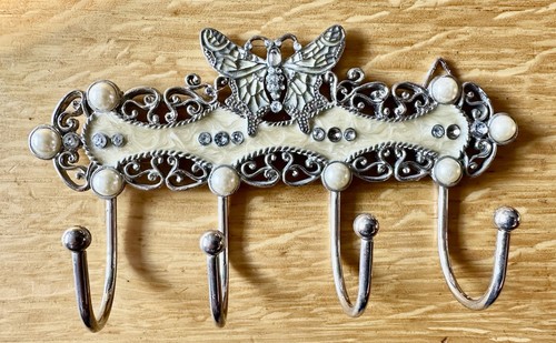 White metal butterfly hook - metal,