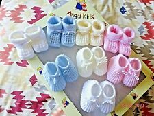 Baby Booties Blue/Pink/White