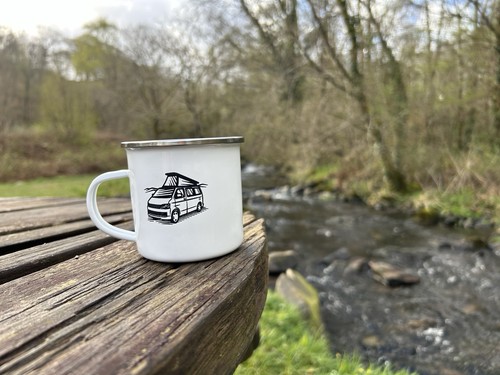 Enamel mug coffee - coffee, volkswagen