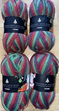 4 Skeins Hobbii Christmas Sock Wool Yarn New Color #06