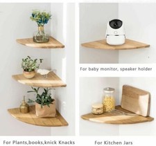 Wooden floating corner shelf - corner,