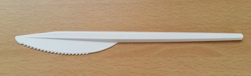 100 white plastic knives - plastic,