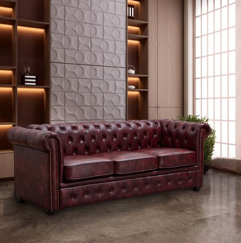 Chesterfield red faux - ox,
