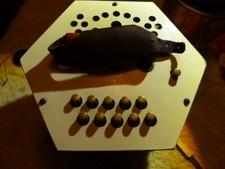 White German 1950-60s Anglo 20+1 Button 7.5" (19cm)  Wide Concertina .. ..GC.