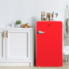 Retro Compact Refrigerator Adjustable Mechanical Thermostat 92L Capacity +Handle