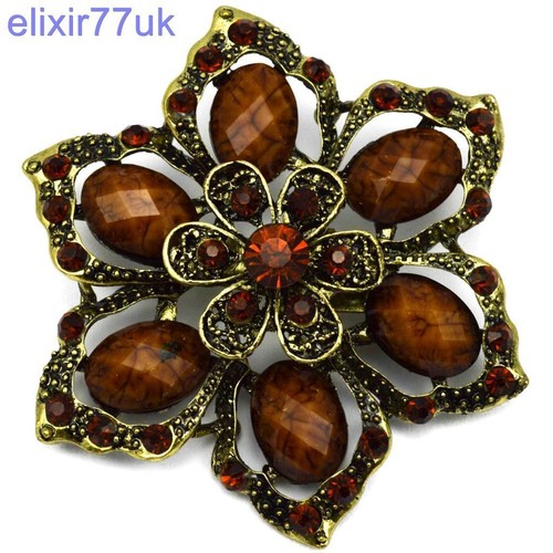 Gold vintage flower - 2.4",
