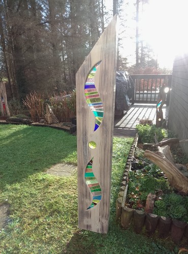 Stained glass garden sculpture - stained,
