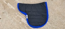 Poly Pad Saddlepad Numnah. Black with Blue. Full Size. Plus One Thickness.