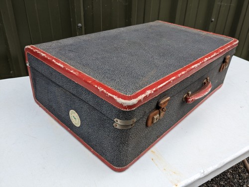 Vintage blue lined suitcase - , (