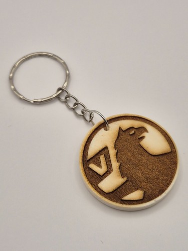 Wooden car logo keyring