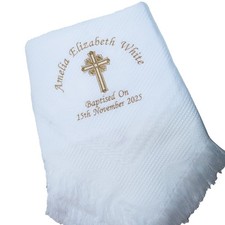 Personalised  Christening Shawl/Baptism Shawl Embroidered Baby Shawl Christening