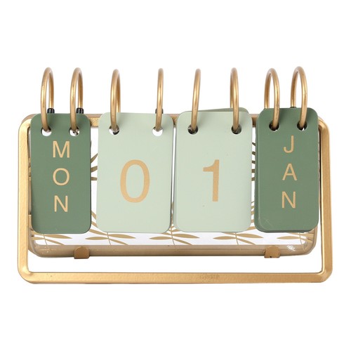Perpetual desk calendar gold - perpetual,