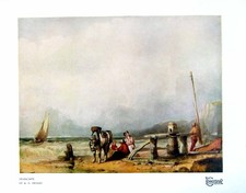 Antique Old Print Seascape Ae