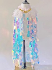 Kids Sequin Dress Up Cape, Princess, Mermaid, Sparkle Cloak, Fairy tale