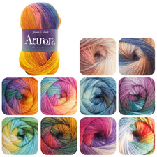 James C Brett AURORA DK Acrylic Wool Multicolour Multi-tonal Knitting Yarn 100g
