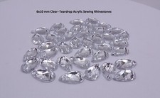 Flat Back Teardrop Crystal  Pear Shape Rhinestone 50 x Sew on / Glue on 6*10 MM