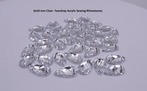 Flat back teardrop crystal - flat,