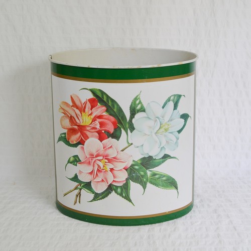 Vintage oval metal waste paper - oval,