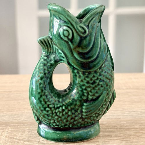Dartmouth pottery green fish - pottery,
