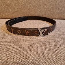 Louis Vuitton Reversible Brown Monogram LV Logo Leather Belt 