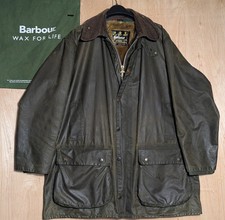 Vintage Barbour Wax Jacket A400 Northumbria Green C46/117CM  with fleece lining