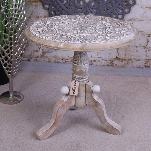 Malwa round pedestal wooden - malwa,