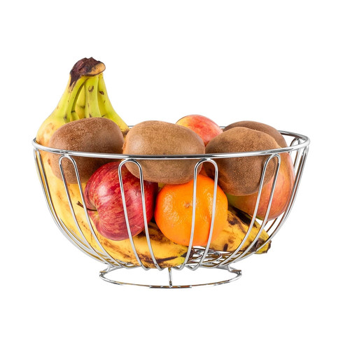 Chrome fruit bowl - chrome, round