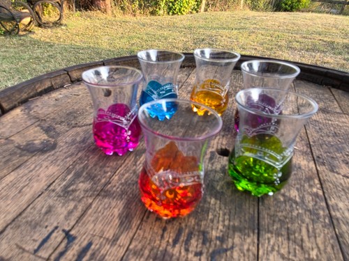 Moroccan coloured tea glasses - tea,