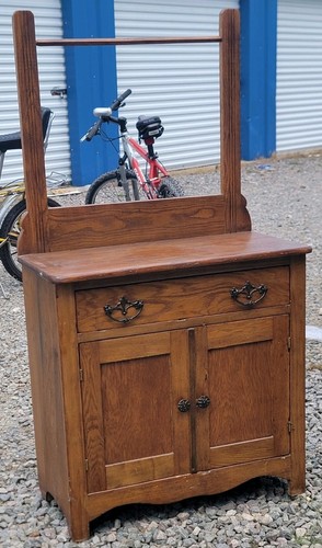 Vintage oak washstand with - oak,