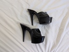 Black Platform Mules 6inch