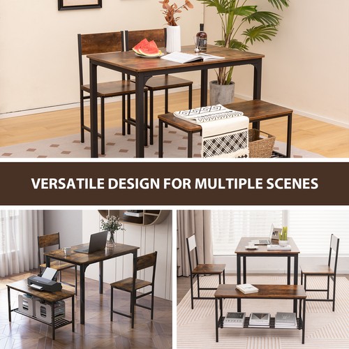 Chairs bench grey 4 piece - a, bench-grey
