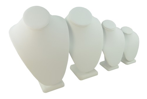 White leatherette necklace - leatherette,