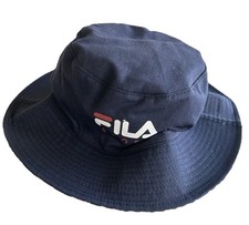 FILA Reversible Bucket Hat Adults One Size 100% Cotton Navy