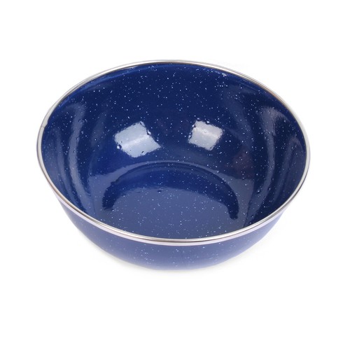Blue enamel bowl metal - enamel,