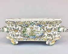 Antique French Jardiniere Planter Paris Samson Faience Ceramic Majolica Keramik
