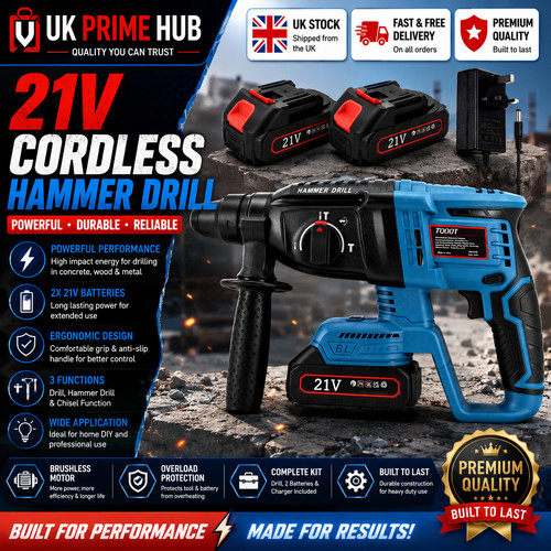 21v cordless drill sds plus - 21v,