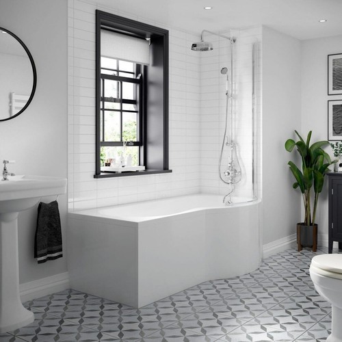 Modern shaped shower bath - p,