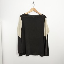 Sarah Pacini Brown Beige Jumper One Size 10 12 14 Knitted Long Sleeve