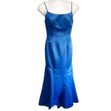 Jovani Blue Satin Sleeveless