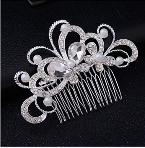 Pearl diamonte bridal - bridal, hair