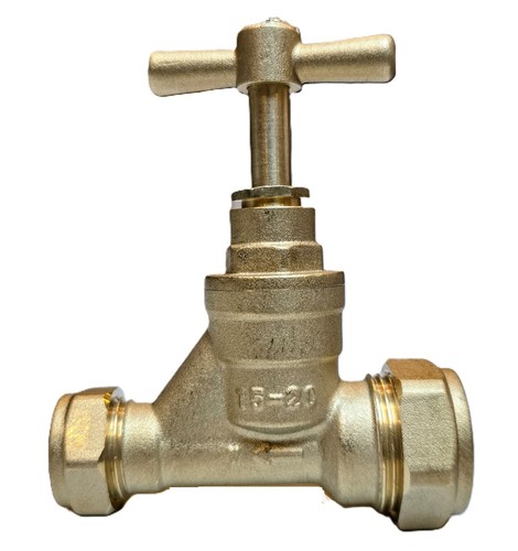 Brass poly stopcock - stopcock, 20mm
