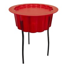 Ikea Hatten Frosted Plastic Side Table Storage 90s Chrome Red Retro