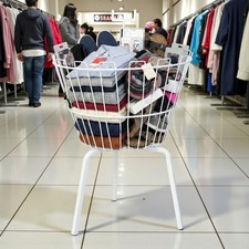 White Round Dump Bin Wire