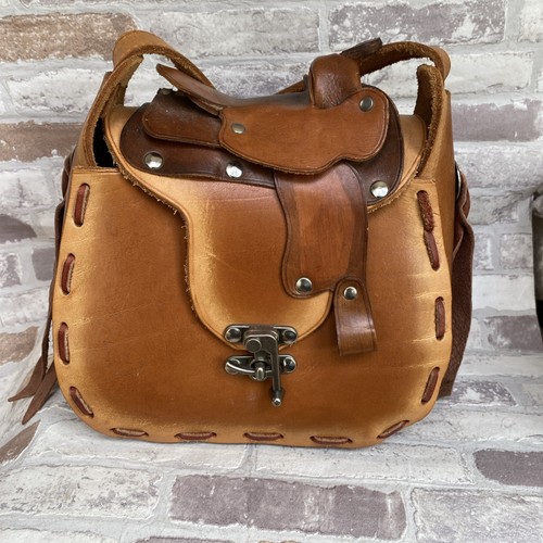 Vintage leather horse saddle - leather,