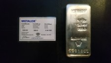 METALOR 1kg Pure Silver 999.0  with certificate - NOW U.S. CRITICAL MINERAL!!