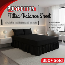 Extra Deep Fitted Valance Sheets Single Double King Super King Sizes Bed Sheets.